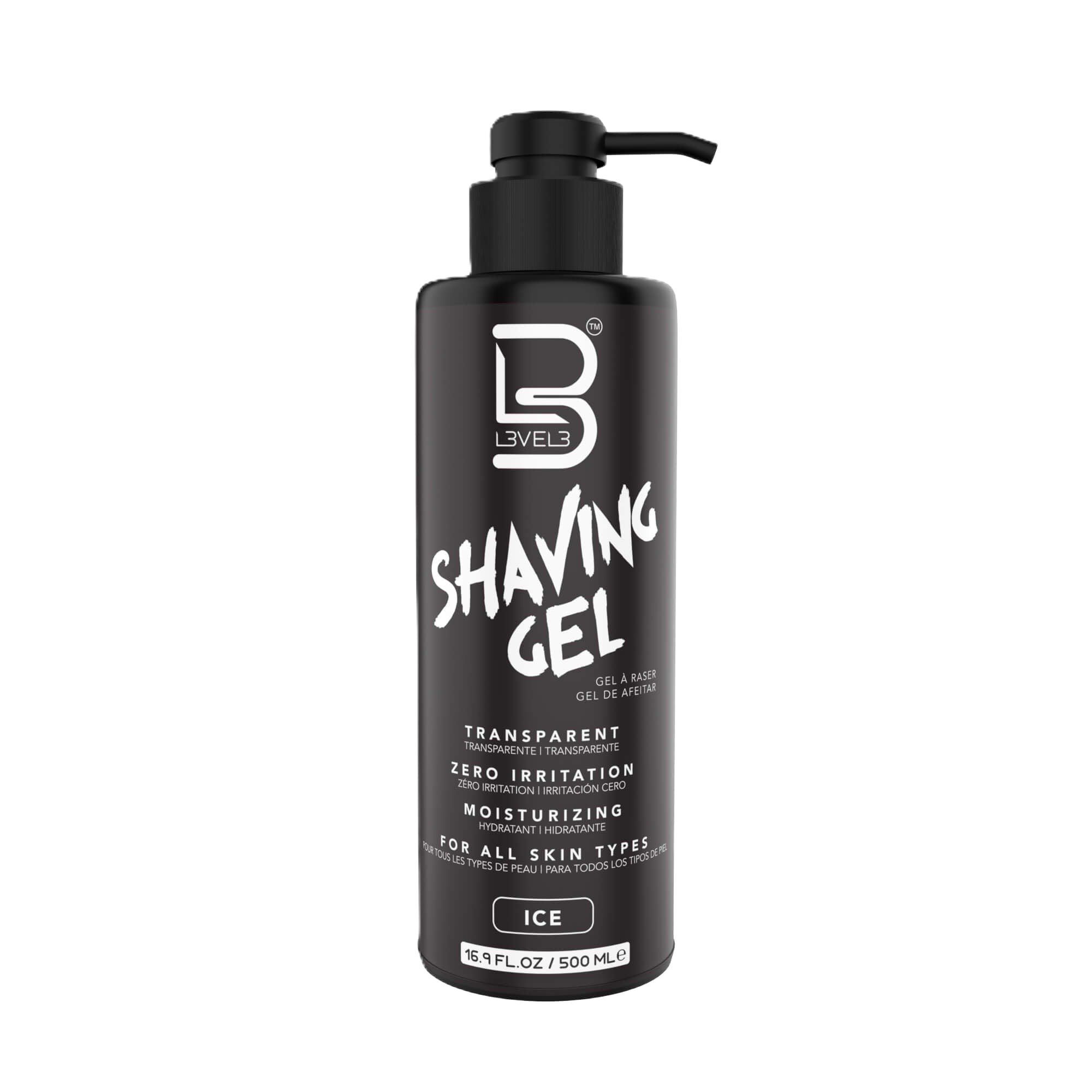 L3VEL3 Transparent Shaving Gel ICE 500 ml.